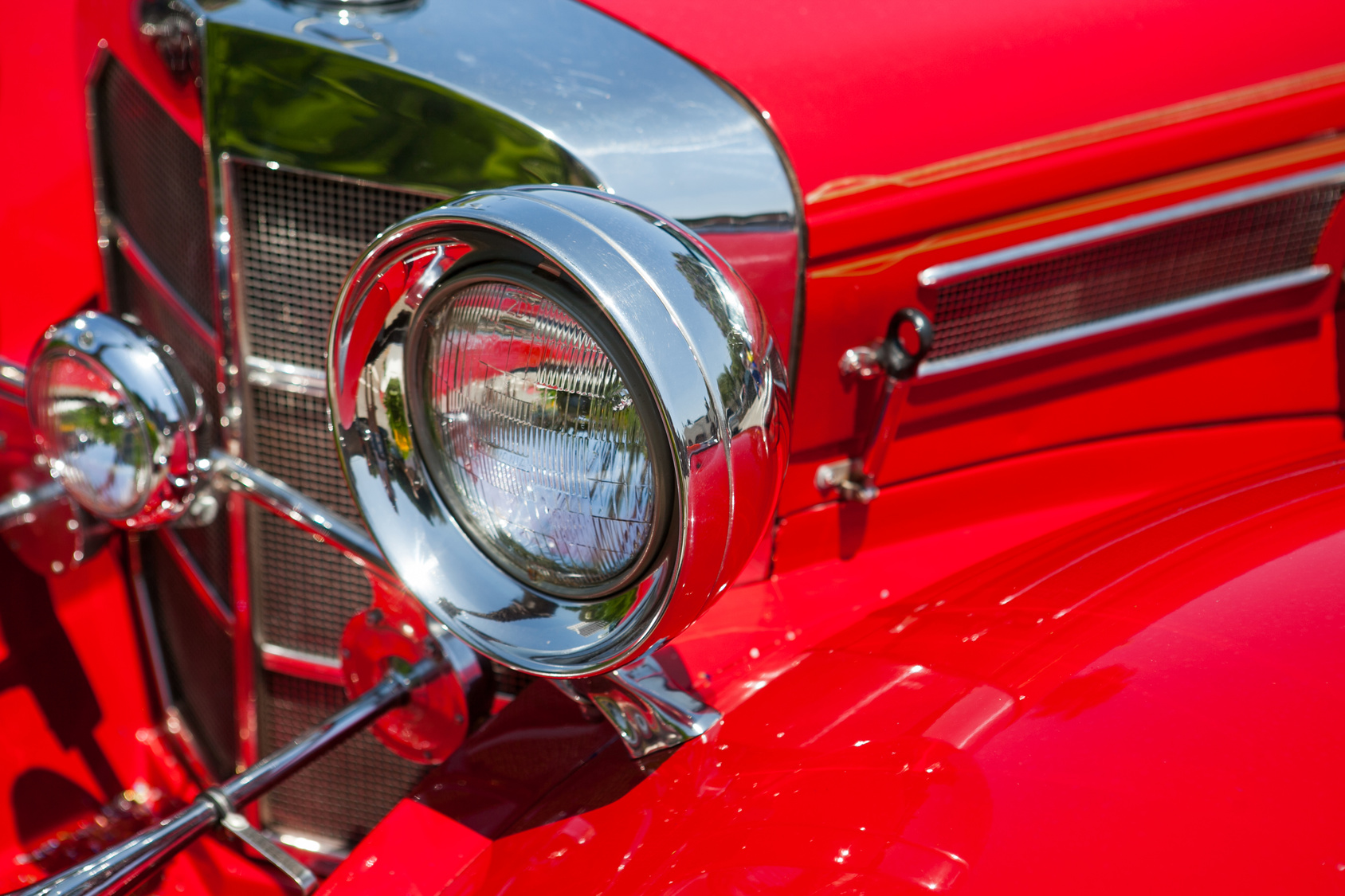 vintage red car