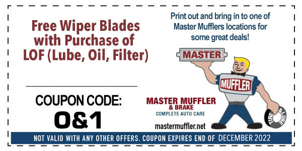 Free wiper blades with purchase of Lube, Oil, Filter